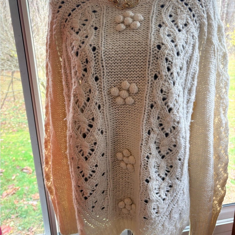 J. Crew Cream Cable Knit Sweater